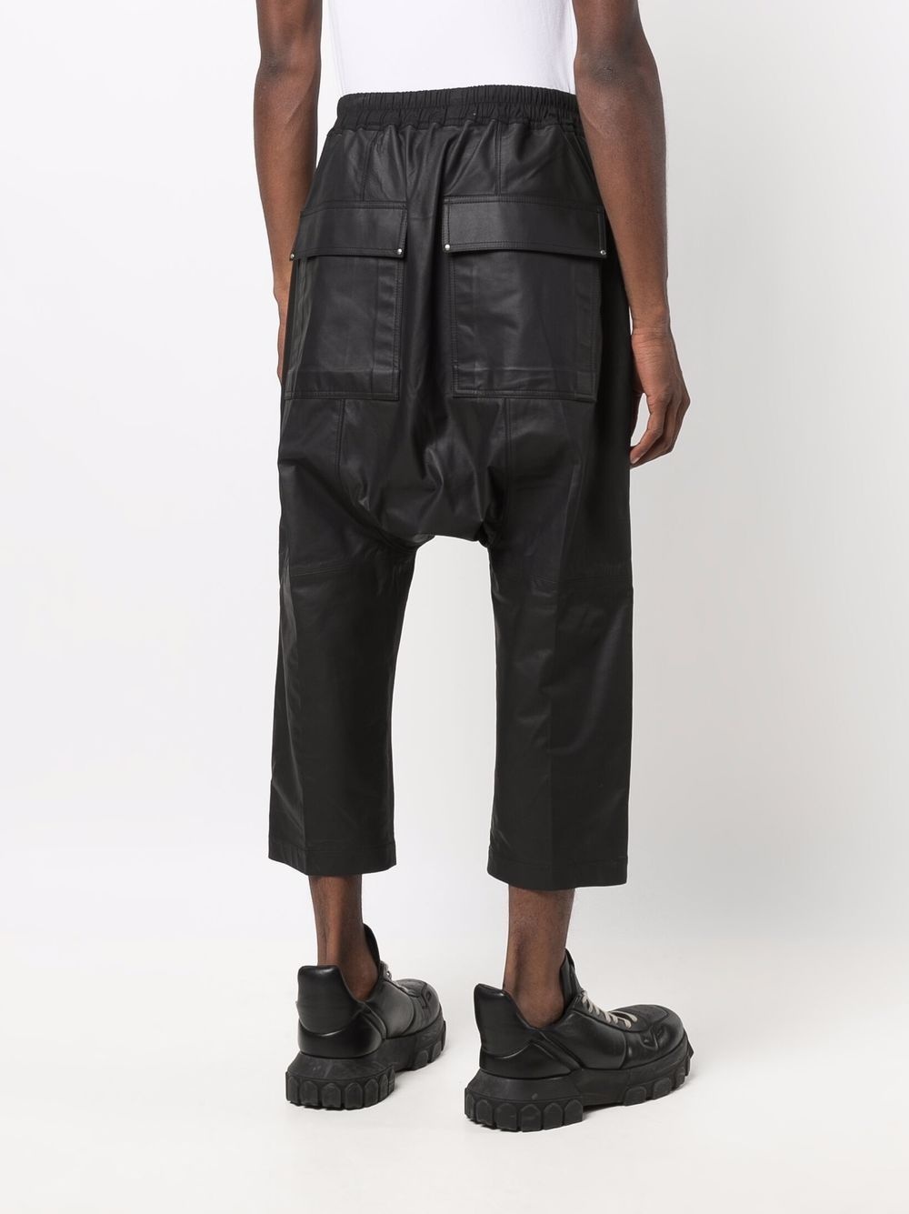 dropped-crotch cropped trousers - 4