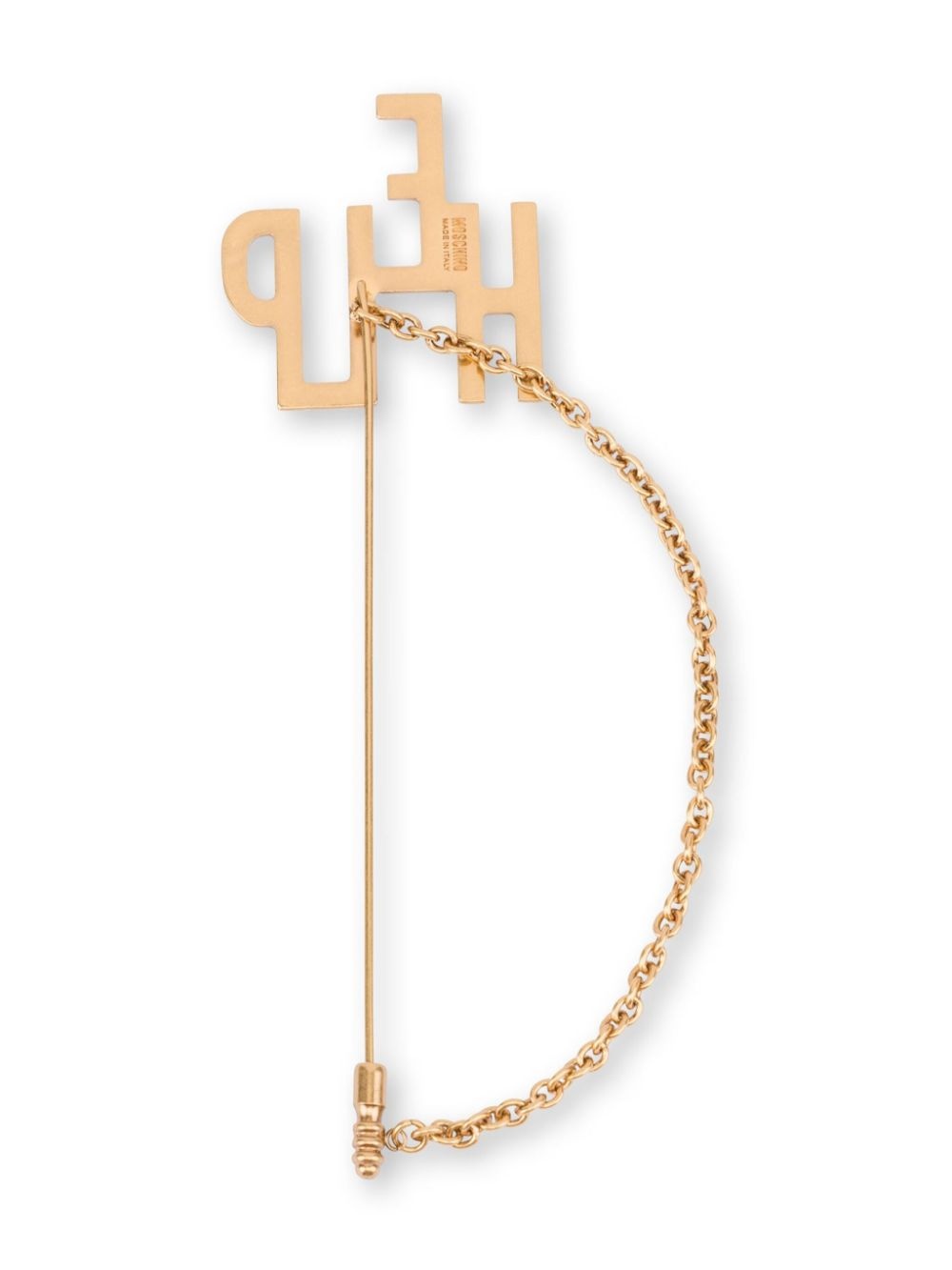 Help-lettering chain-detail brooch - 2