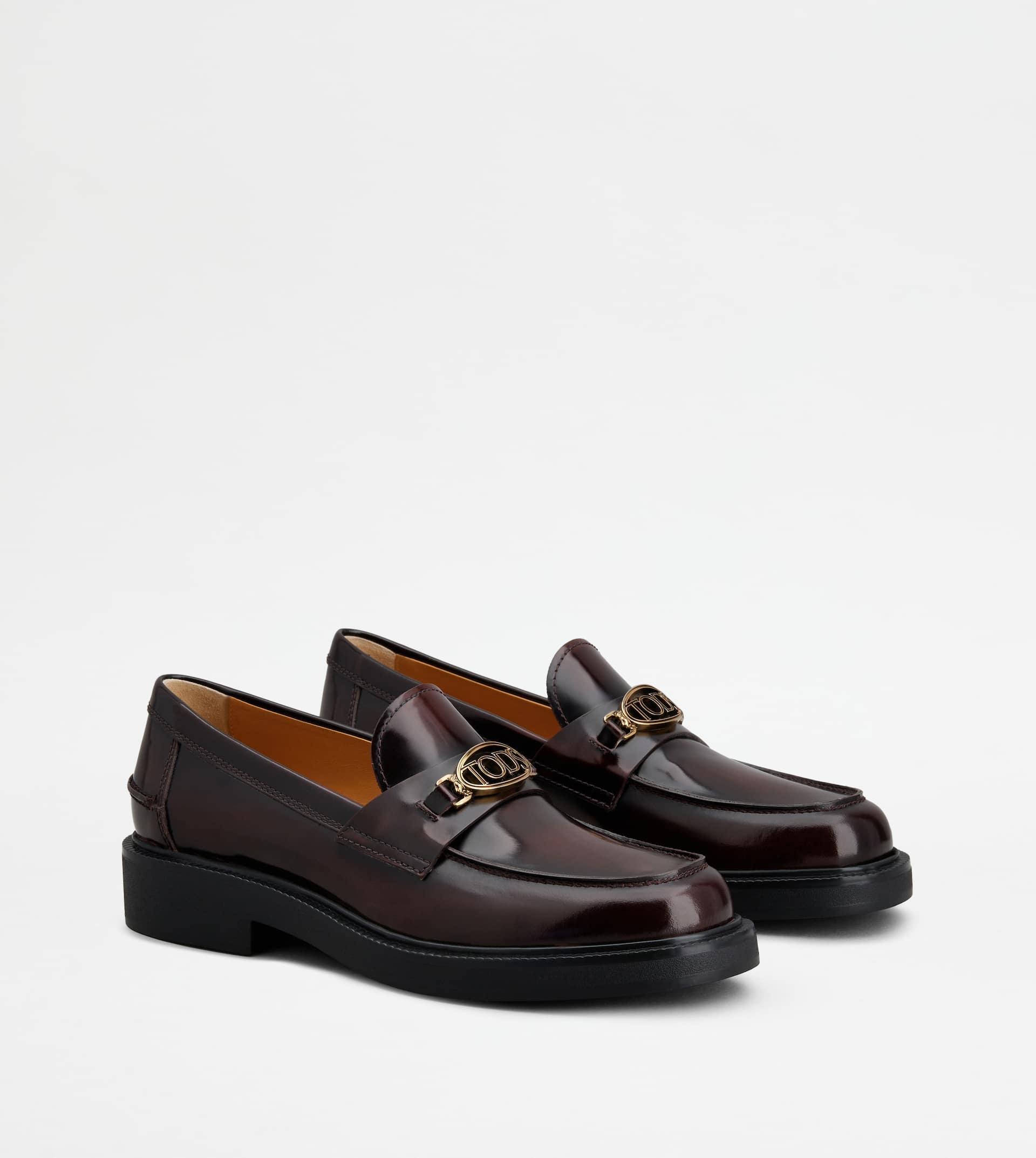 LOAFERS IN LEATHER - BURGUNDY - 3