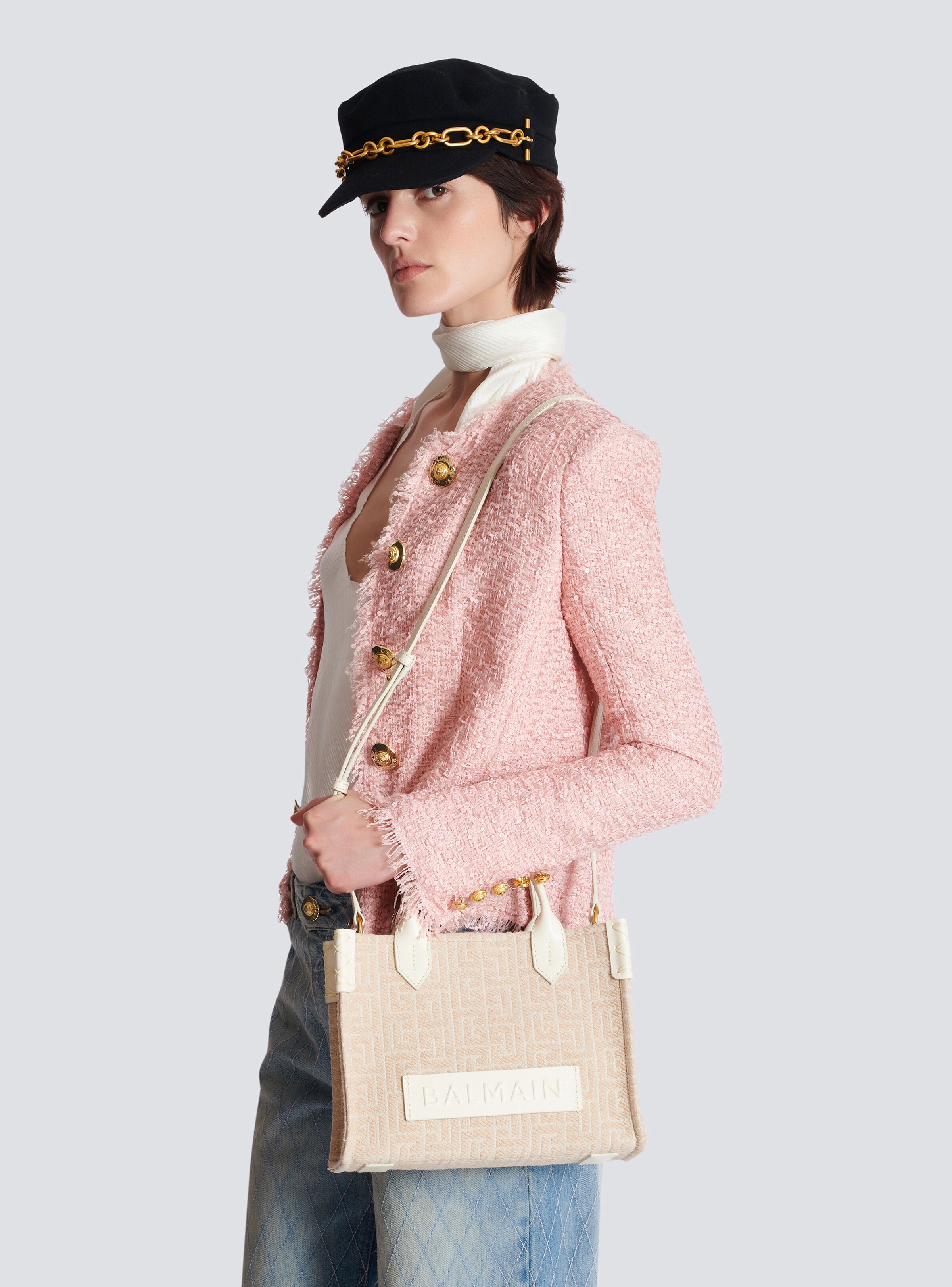 B-Army Small monogrammed canvas and leather tote bag - 8
