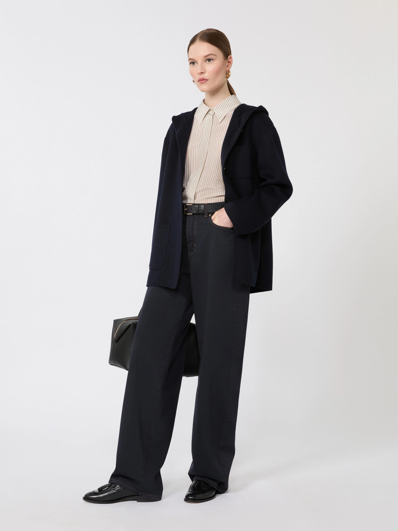 FATUO Cotton satin baggy trousers - NAVY 8