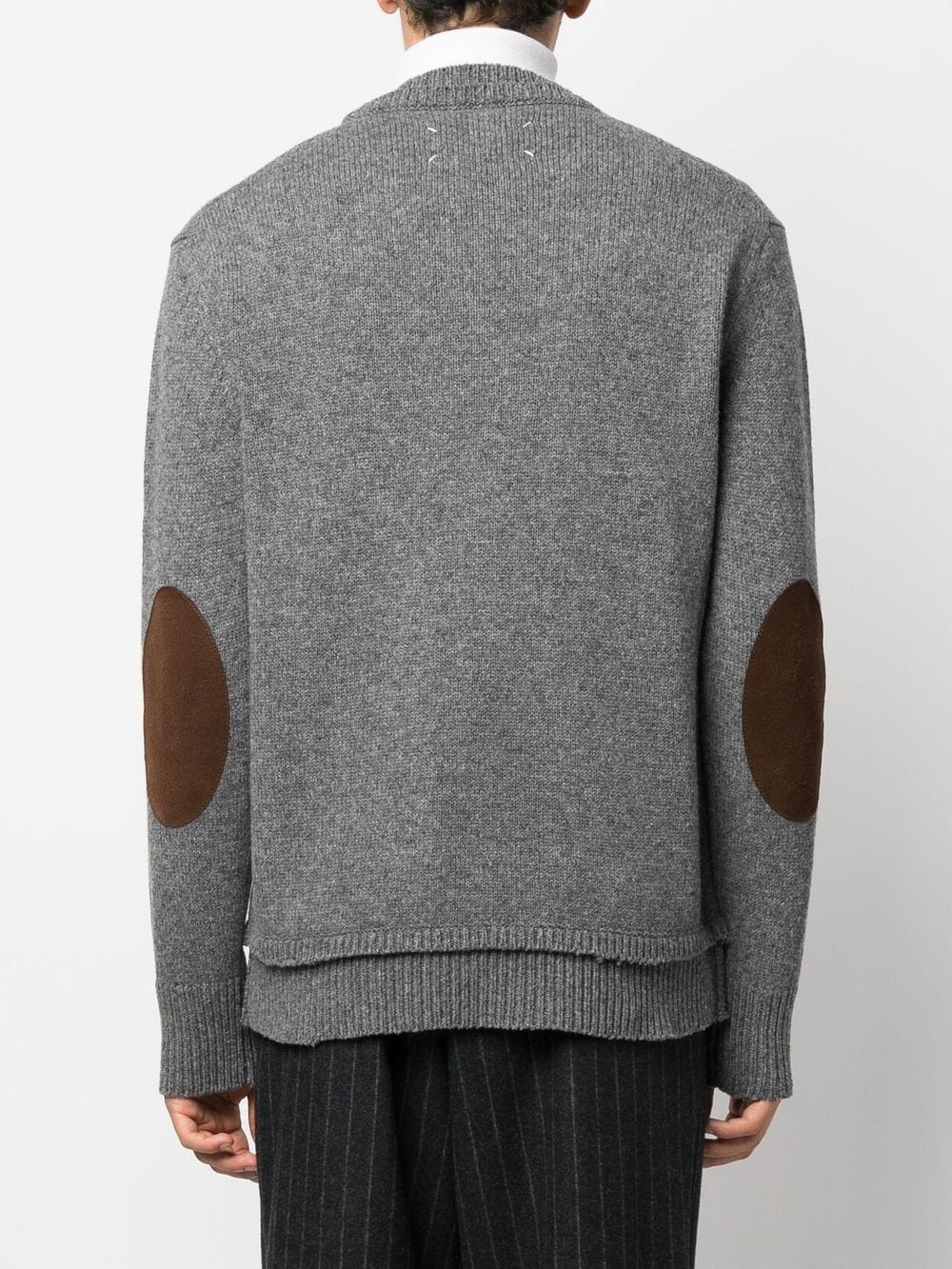 elbow-patch crew-neck jumper - 5