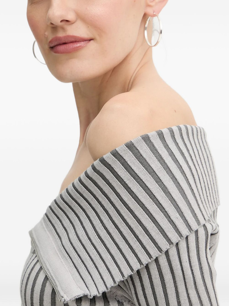 striped zip-fastening mini dress 5