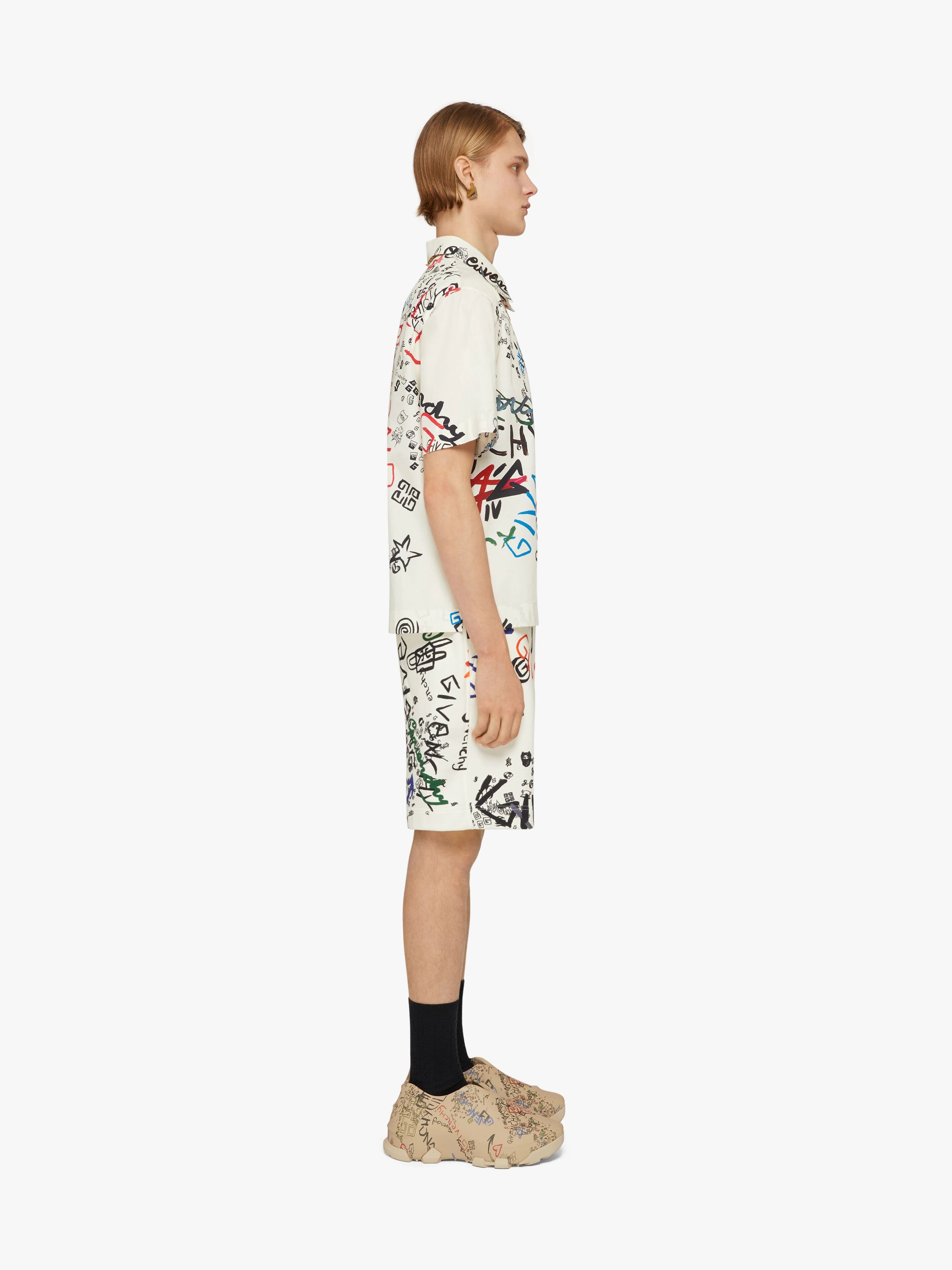 ZIPPERED SHIRT IN PRINTED POPLIN - 3