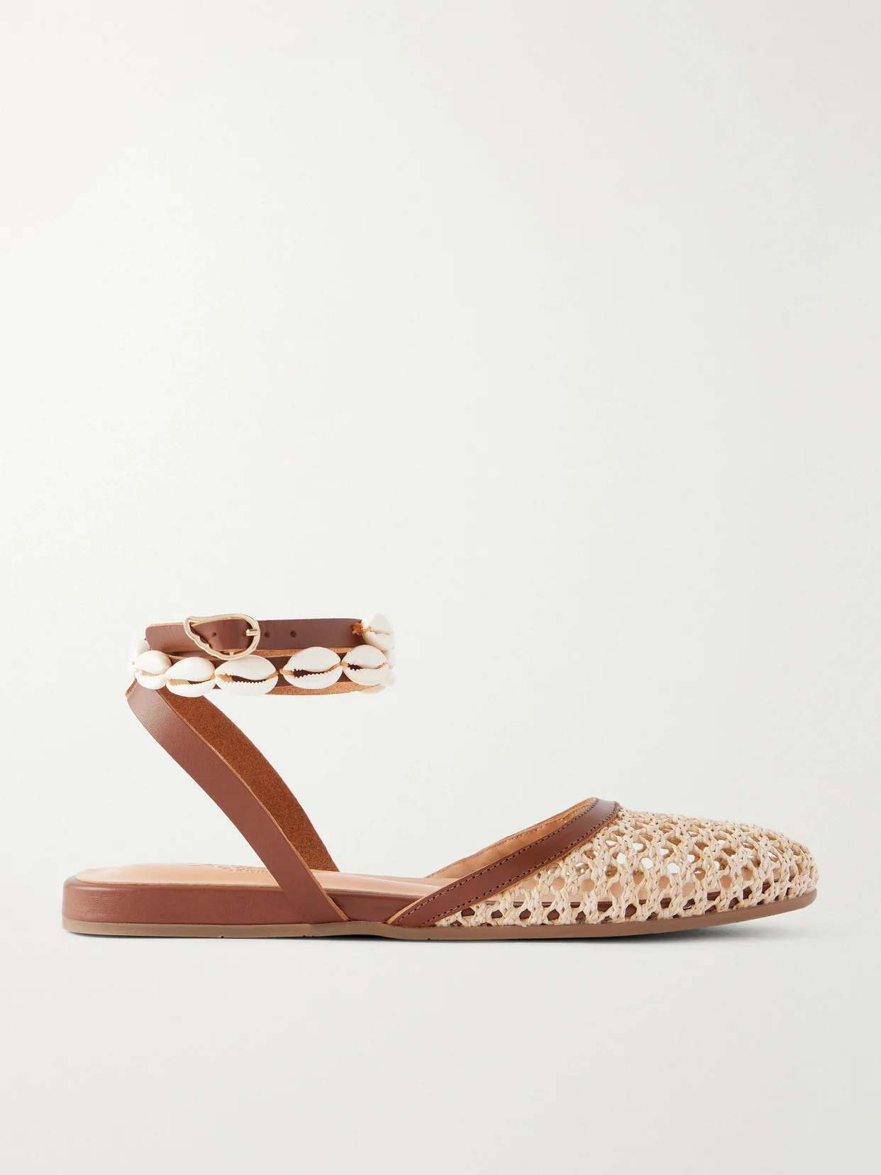 Filothea Embellished Leather-trimmed Crocheted Sandals - 1