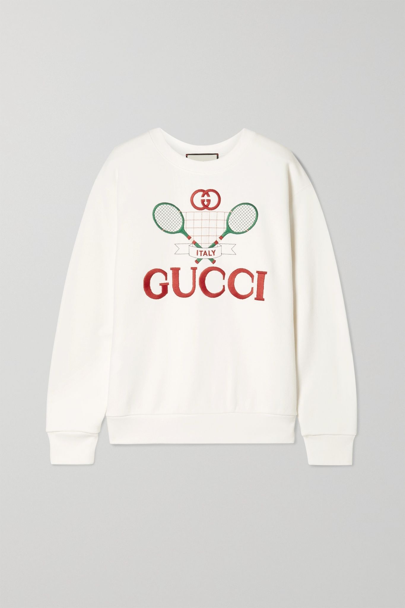 Oversized embroidered cotton-jersey sweatshirt - 1