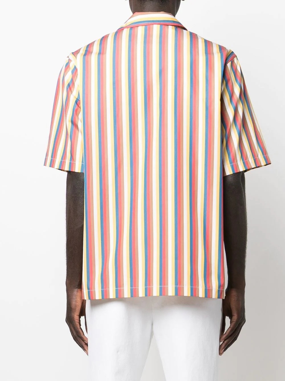 stripe-print short-sleeved shirt - 4