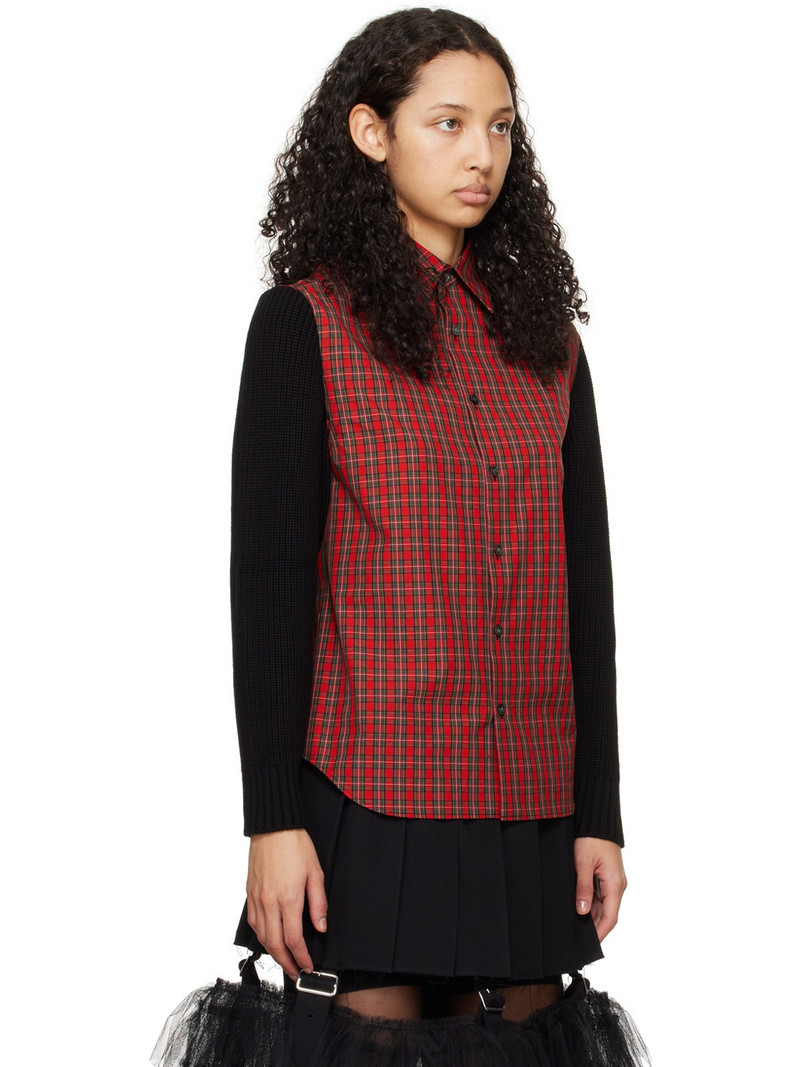 UNDERCOVER Red Detachable Sleeves Shirt outlook
