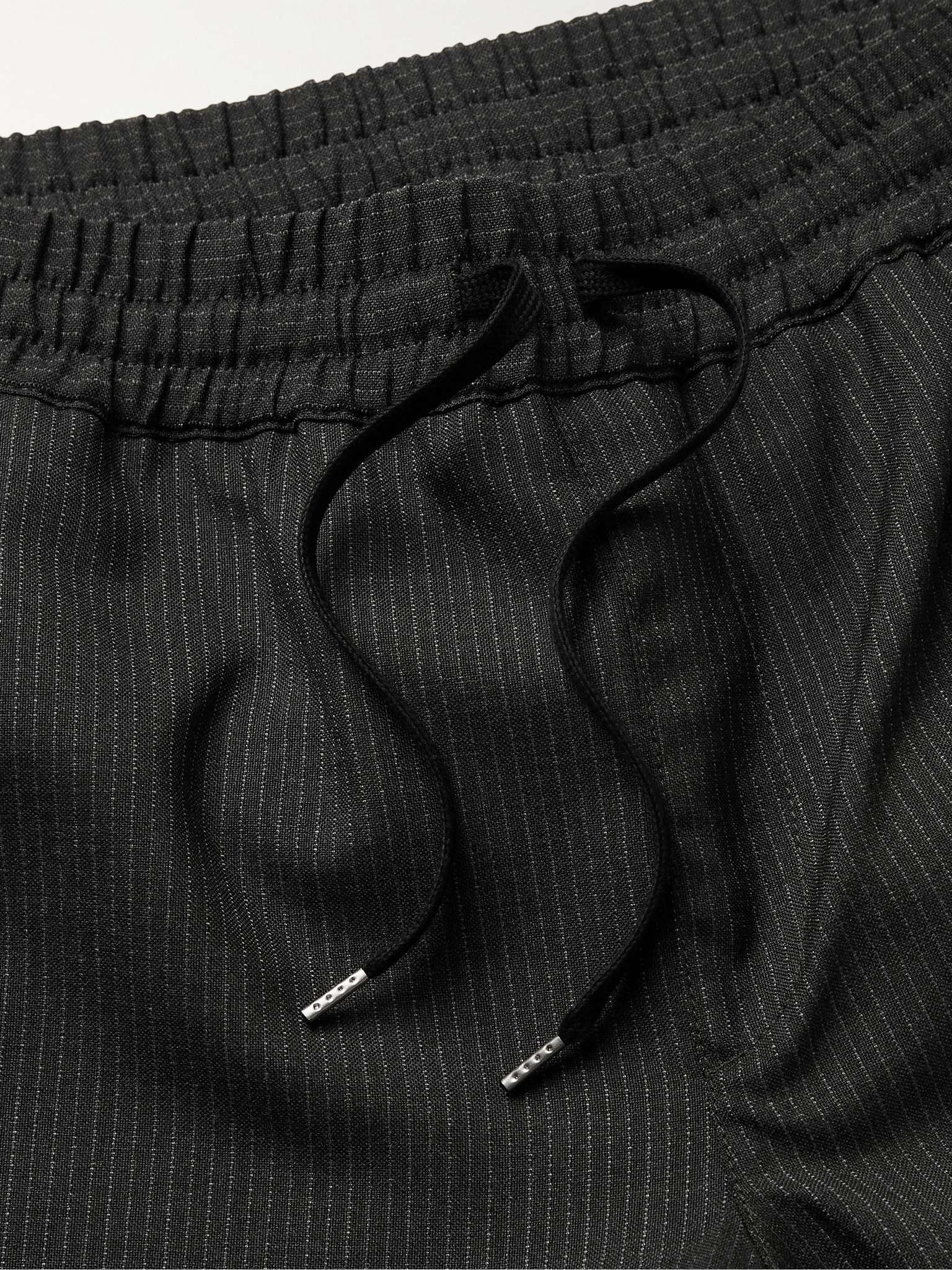 New Kaplan Pinstriped Wool Drawstring Trousers - 3