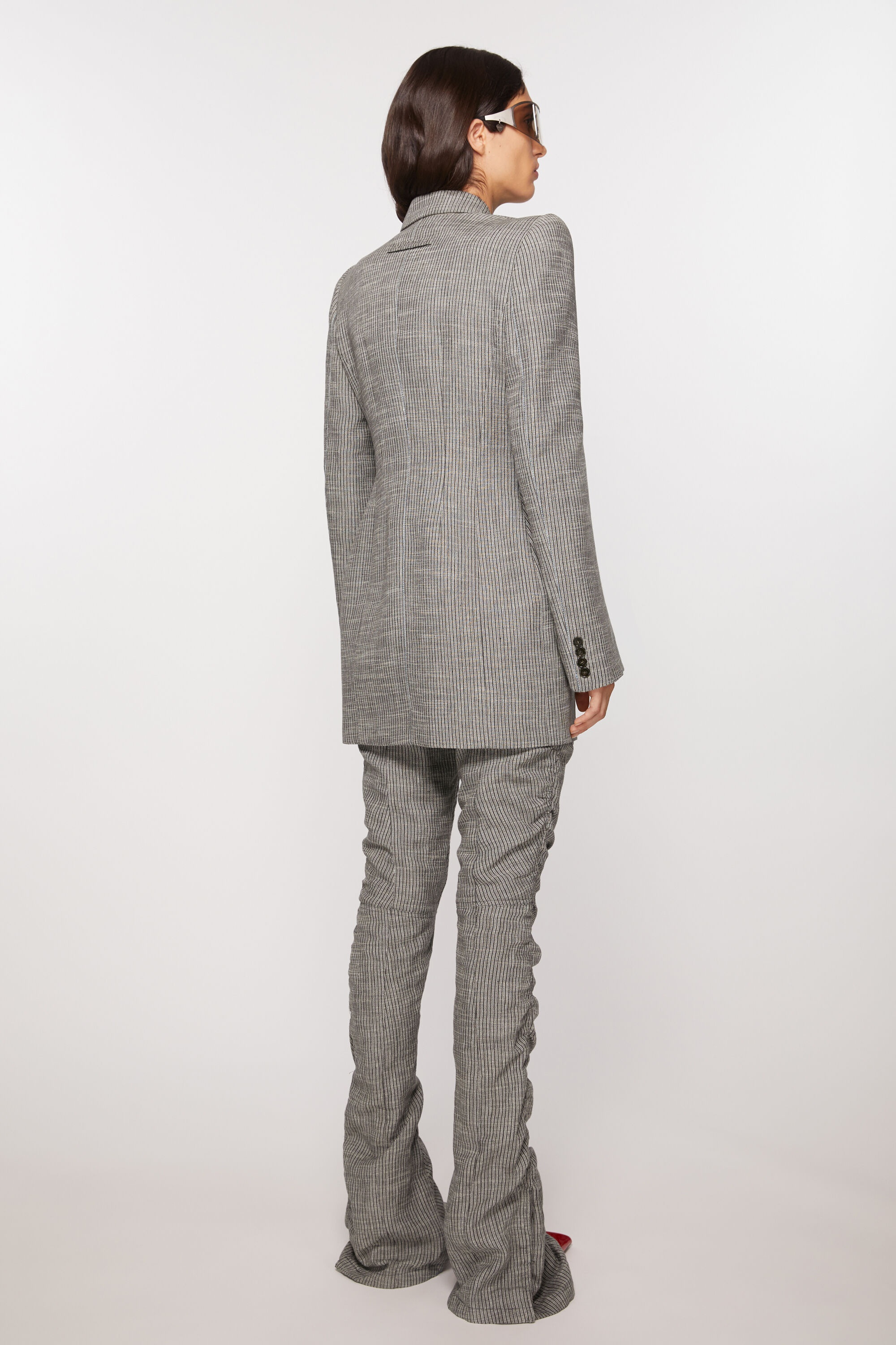 Fitted suit jacket - Grey Melange - 4