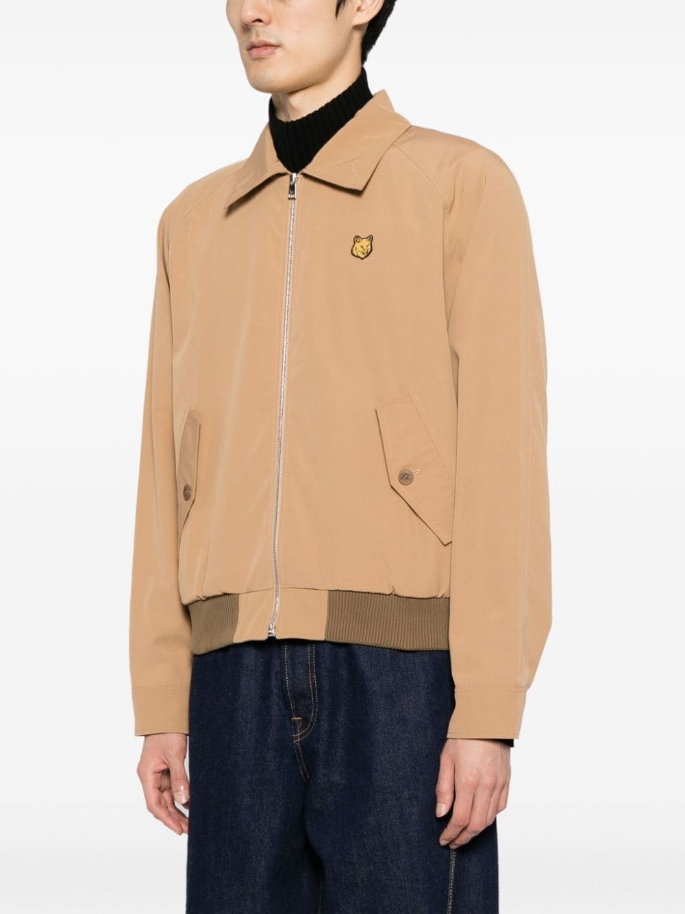 Bold Fox Head-appliqué gabardine jacket - 3