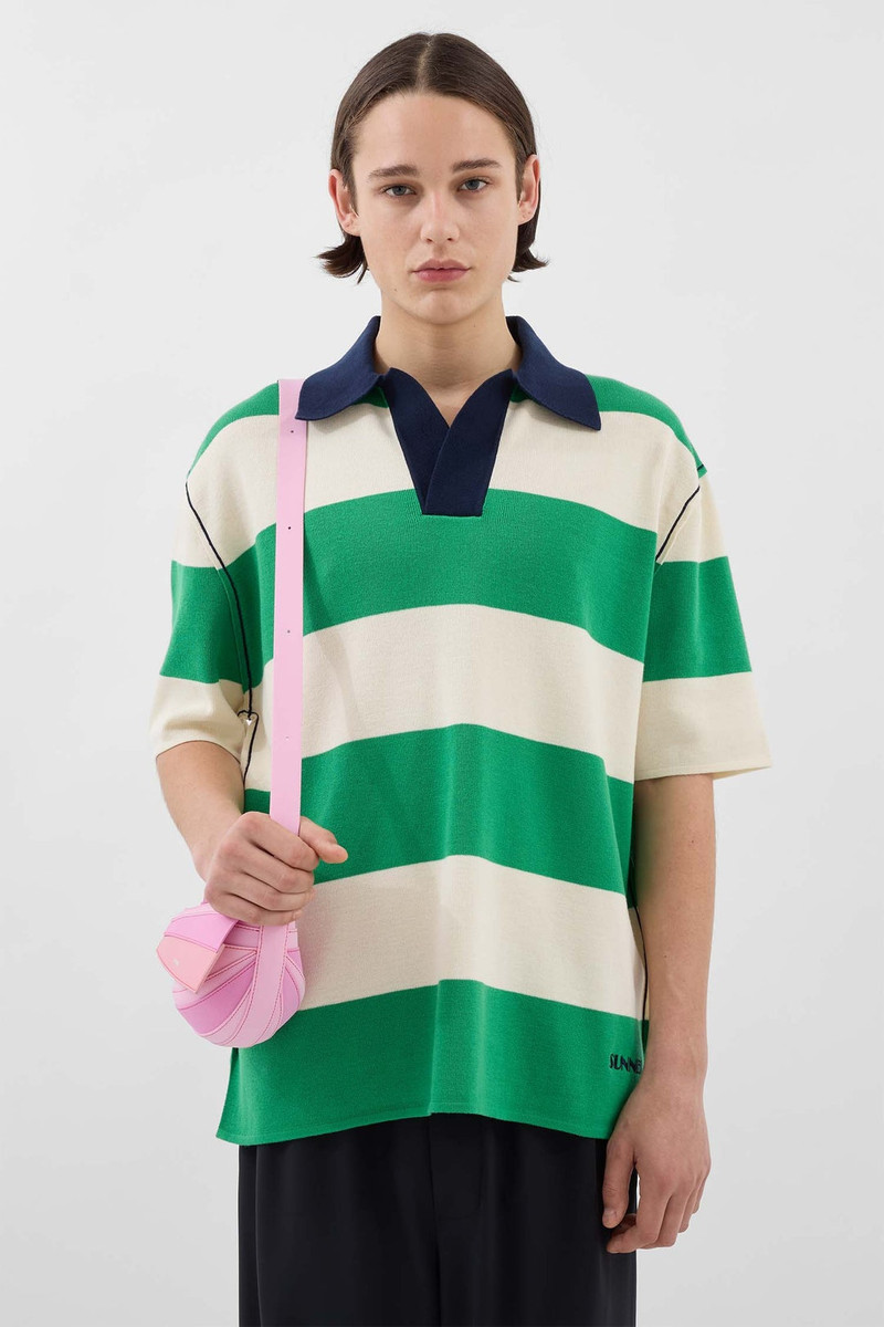 SUNNEI MAGLIAUNITA STRIPED POLO / emerald green & cream outlook