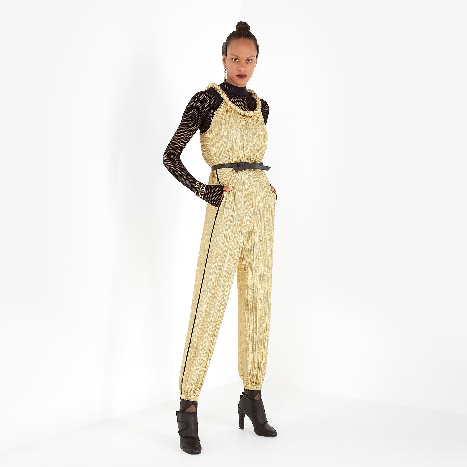 Gold Lurex jumpsuit - 4