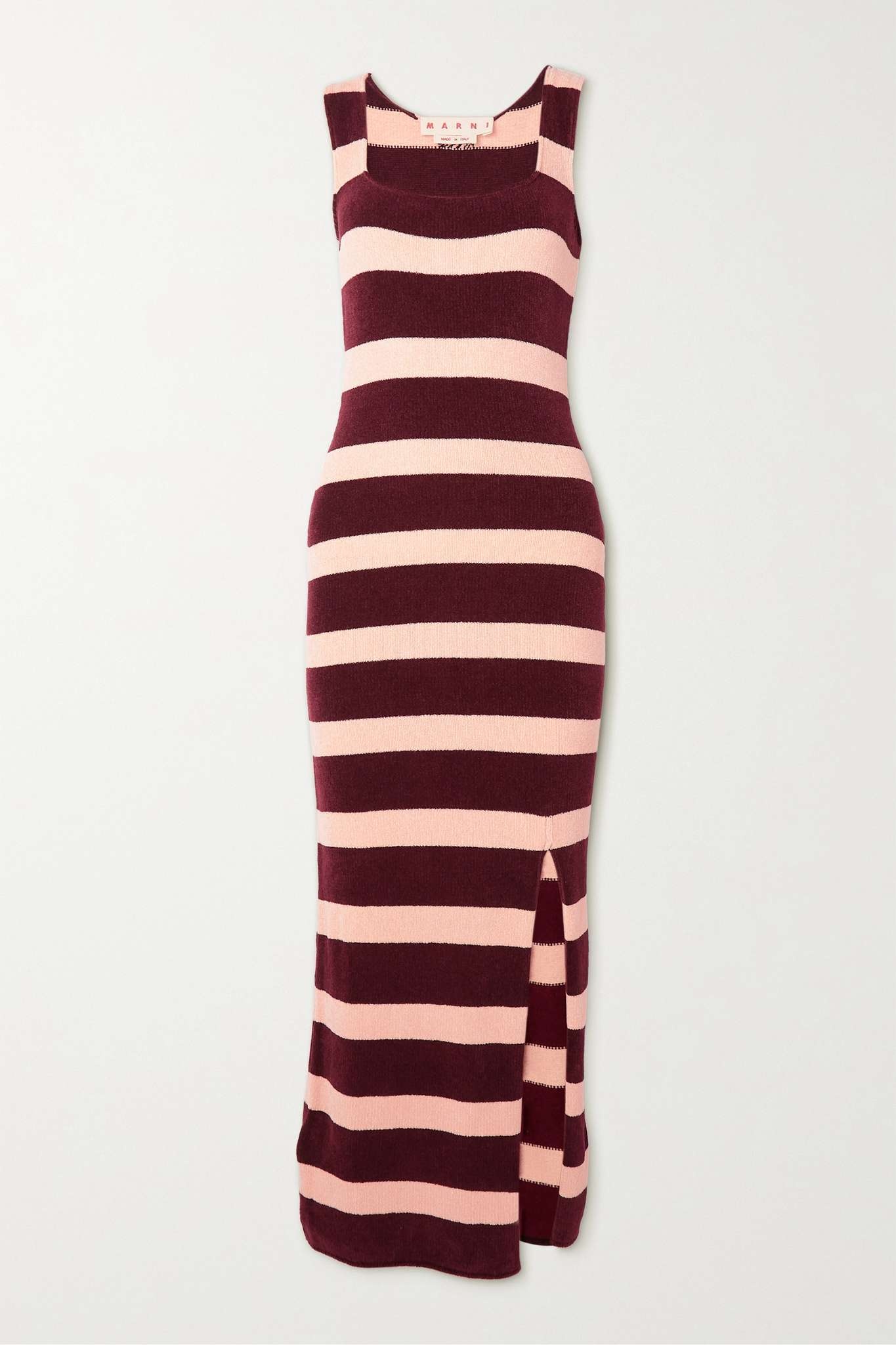 Striped chenille midi dress - 1