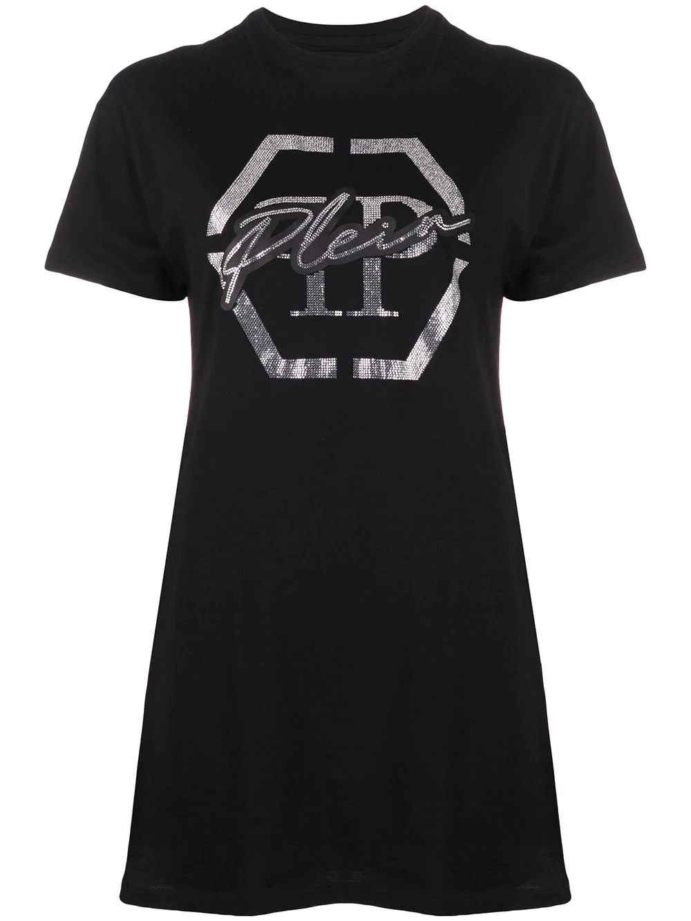 logo embellished T-shirt dress - 1