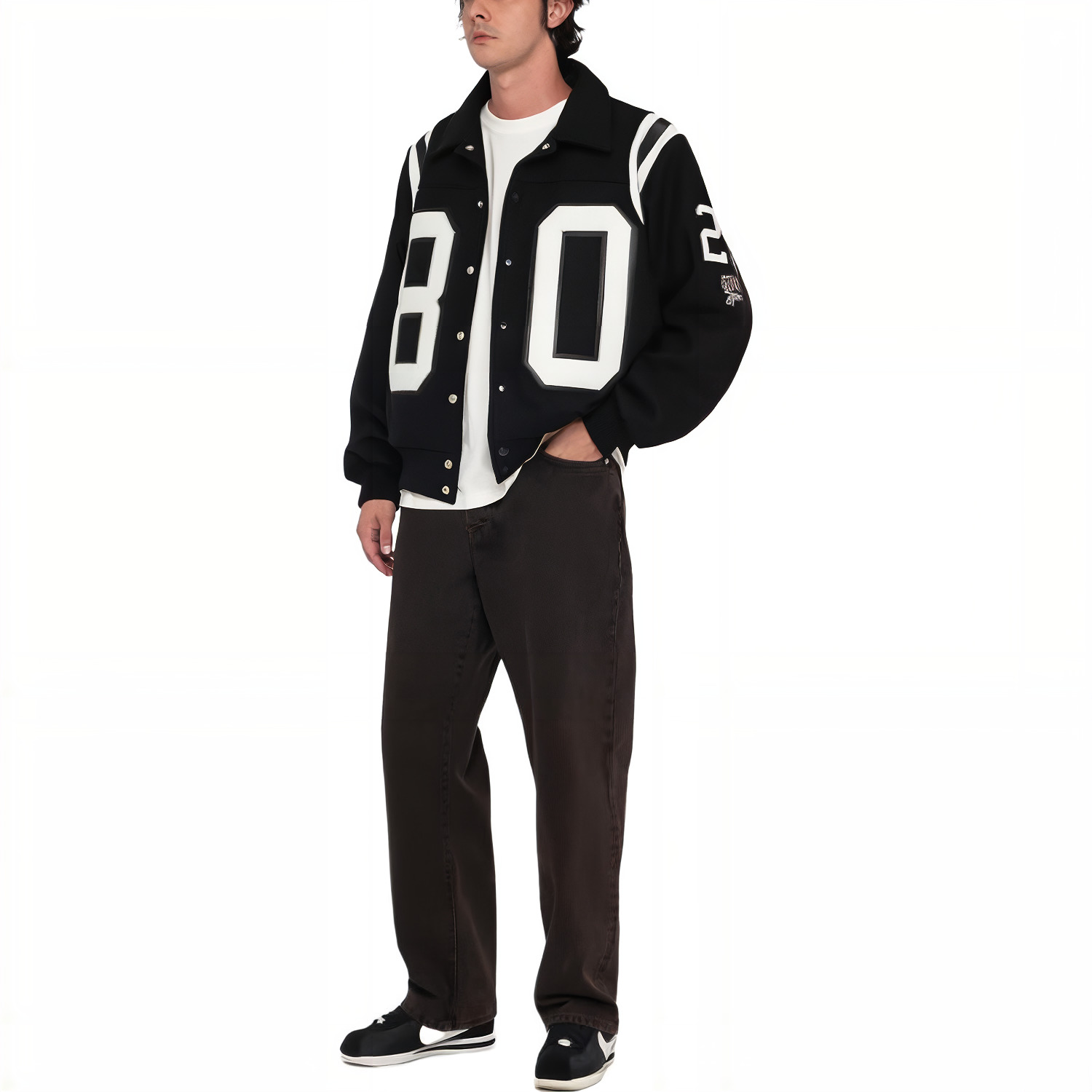 Stussy 80 Wool Varsity Jacket 'Black' 115713 - 5