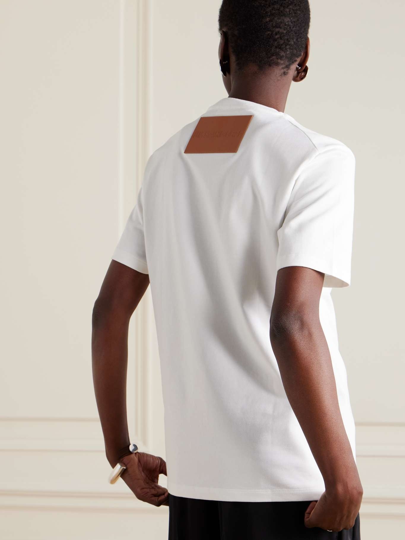Appliquéd cotton-jersey T-shirt White - 4