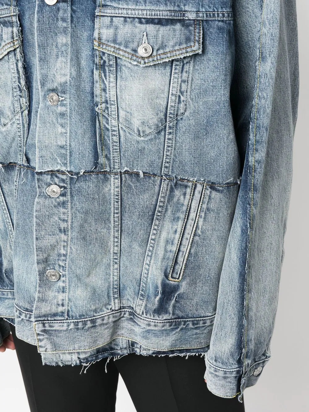 patchwork-panel design denim jacket - 5