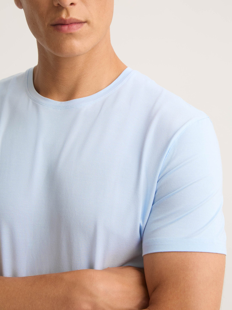Men's T-Shirt Basel Micro Modal Stretch Light Blue 5