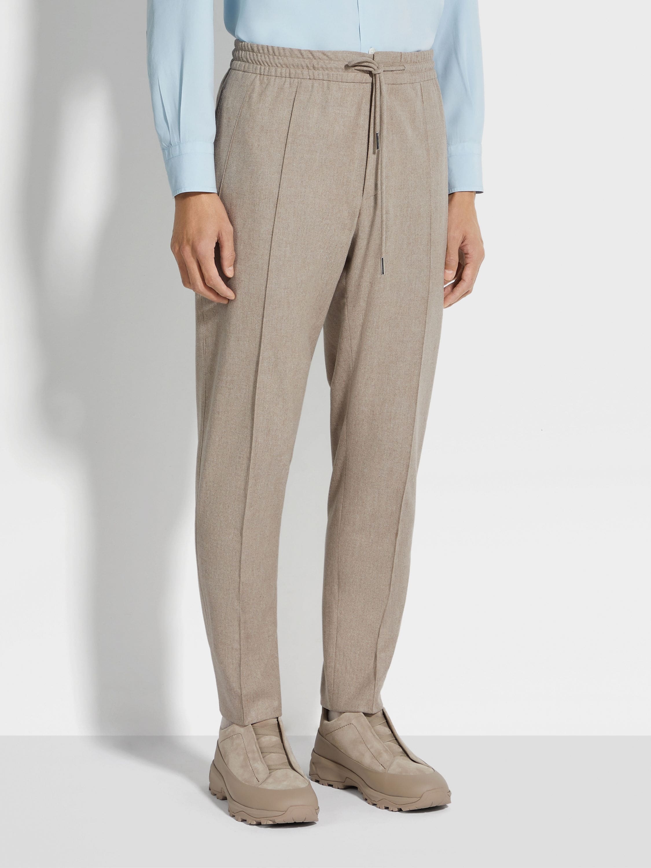 LIGHT TAUPE 15MILMIL15 WOOL JOGGERS - 5