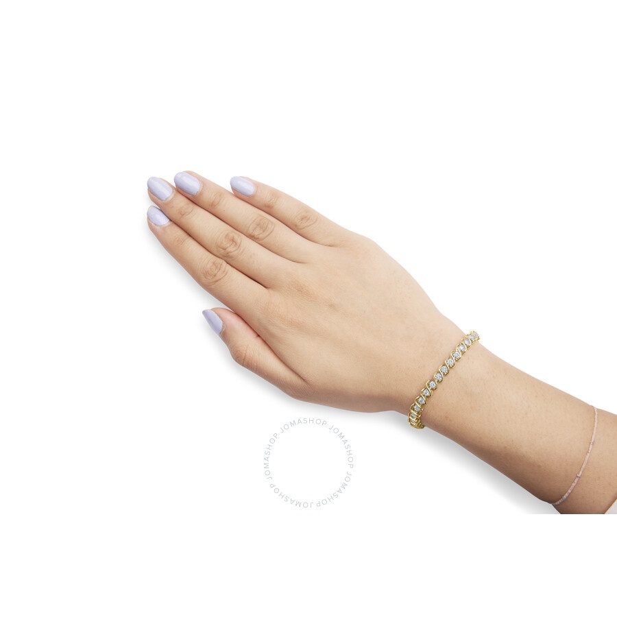 Haus Of Brilliance - Haus of Brilliance 10K Yellow Gold 3 cttw Round-Cut Diamond Spiral Link 7.50" Bracelet (I-J Color, I - 6
