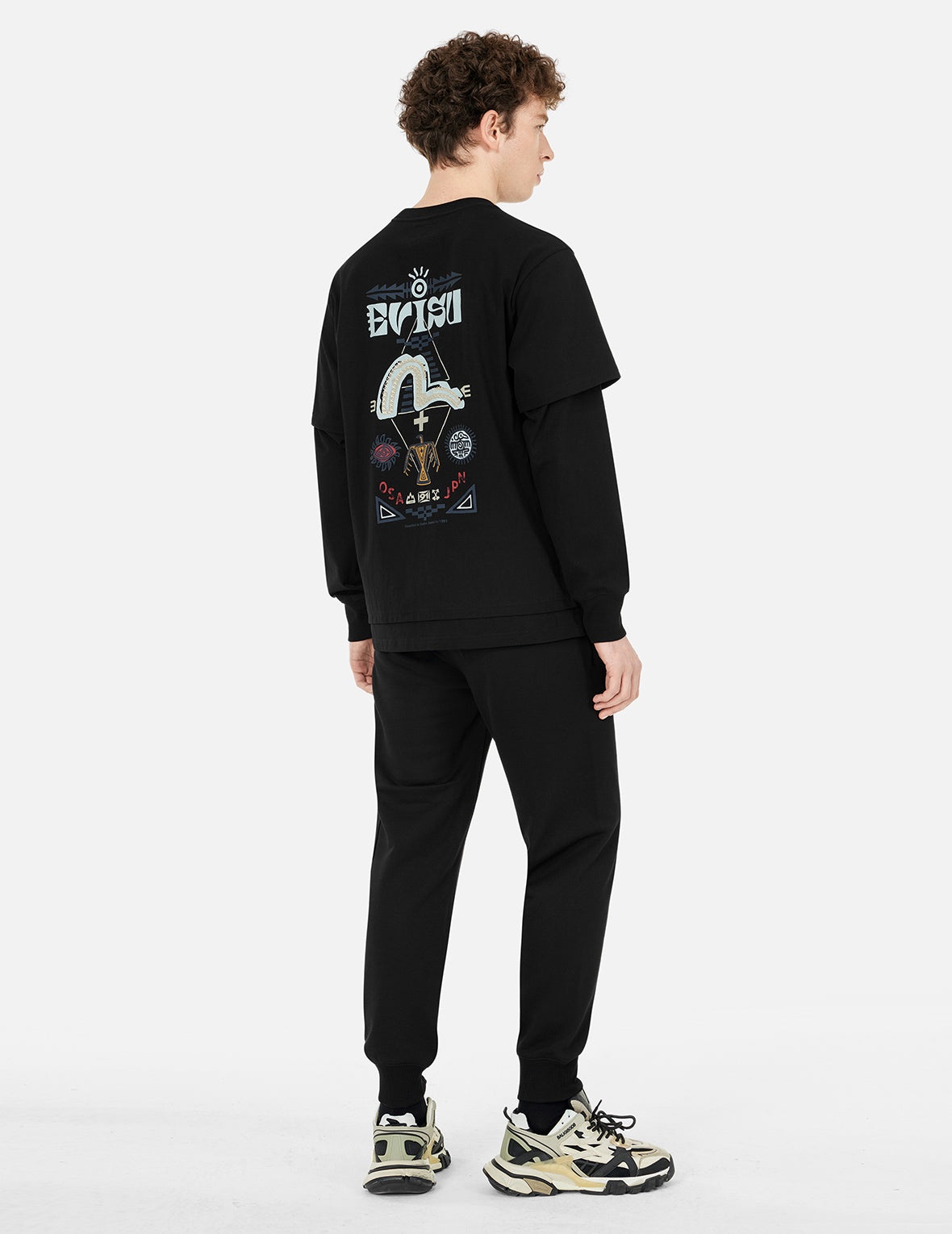 Indian Totem Daruma PrintRegular Fit Sweatpants - 4