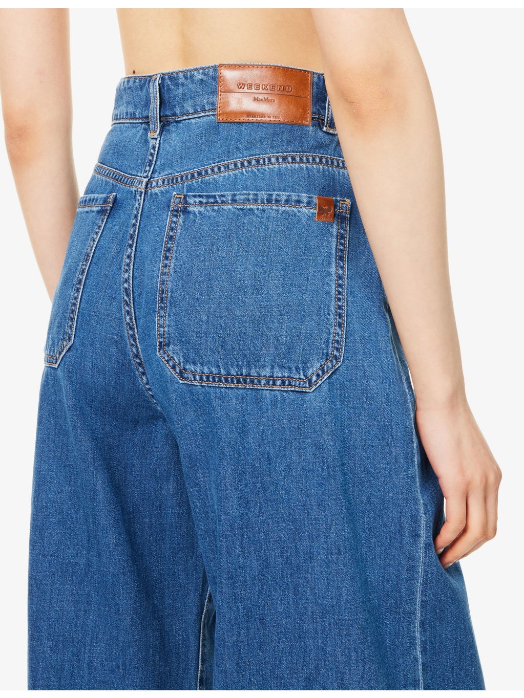 Vega Brand-Patch Wide-Leg Denim Jeans - 5