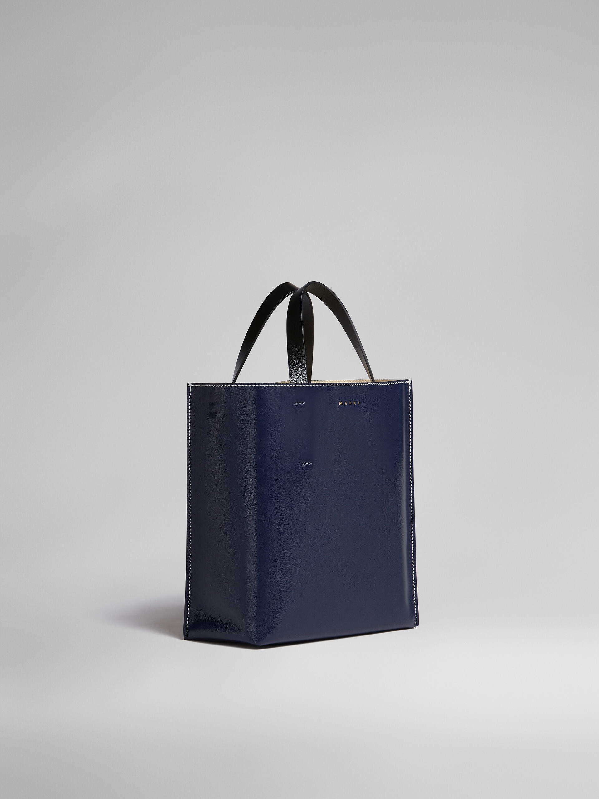 MUSEO SOFT SMALL BAG IN BLUE AND GREY LEATHER - 6