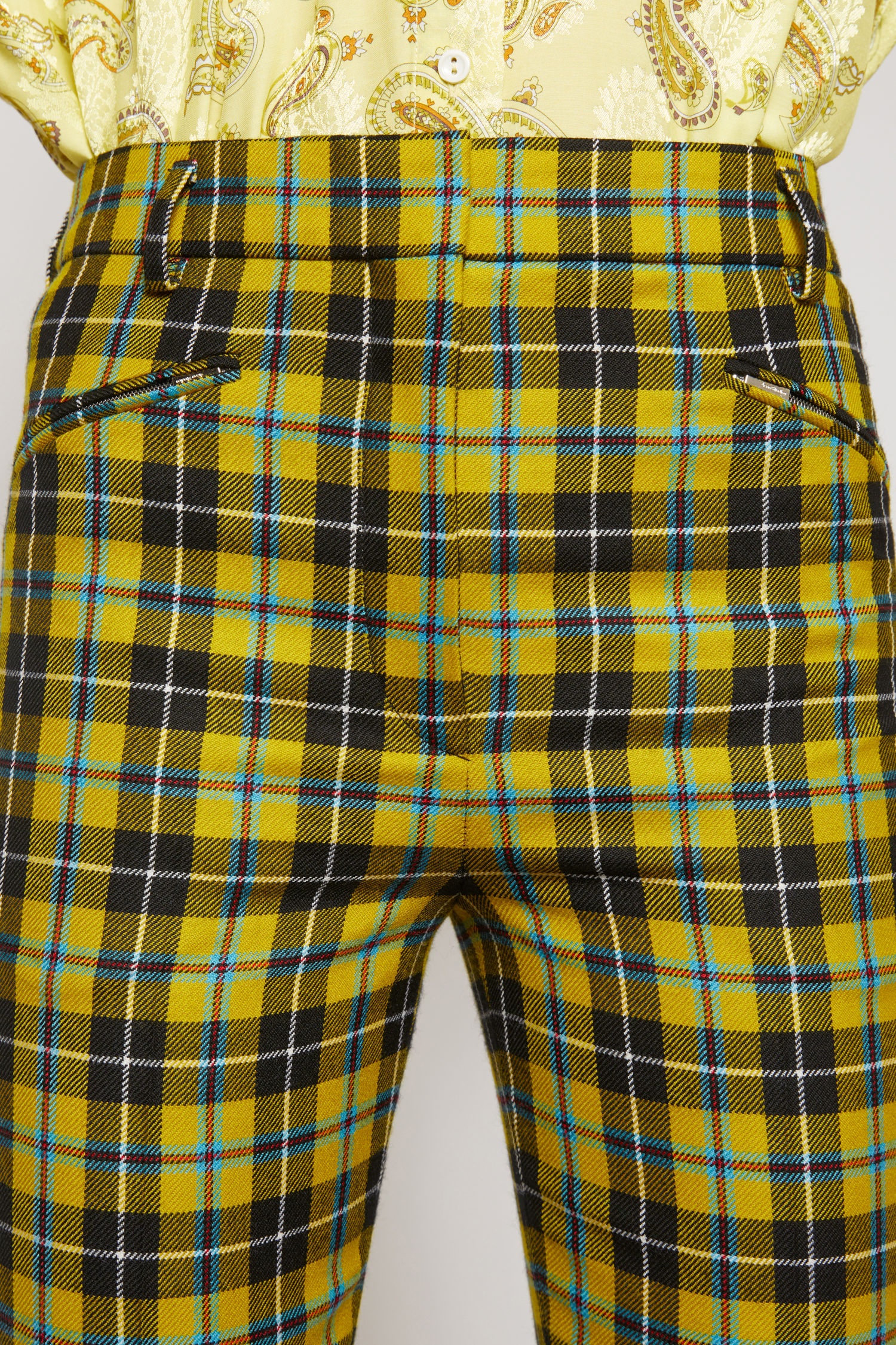 Slim-fit checked trousers yellow/black - 6