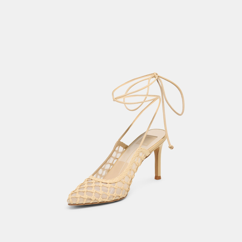 YAEL HEELS LT NATURAL WOVEN RAFFIA 4