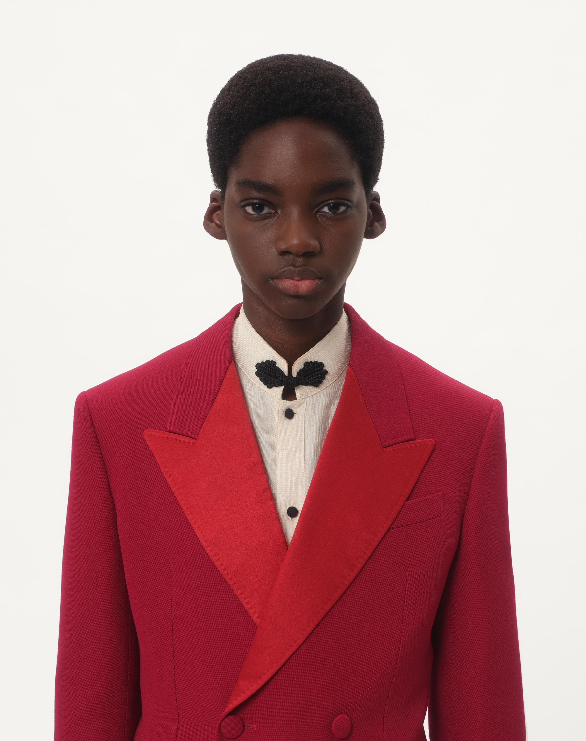 DOUBLE-BREASTED GRAIN DE POUDRE WOOL JACKET - 5