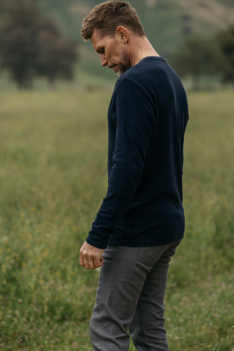 HIROSHI KATO The Drill Double Knit - Navy outlook