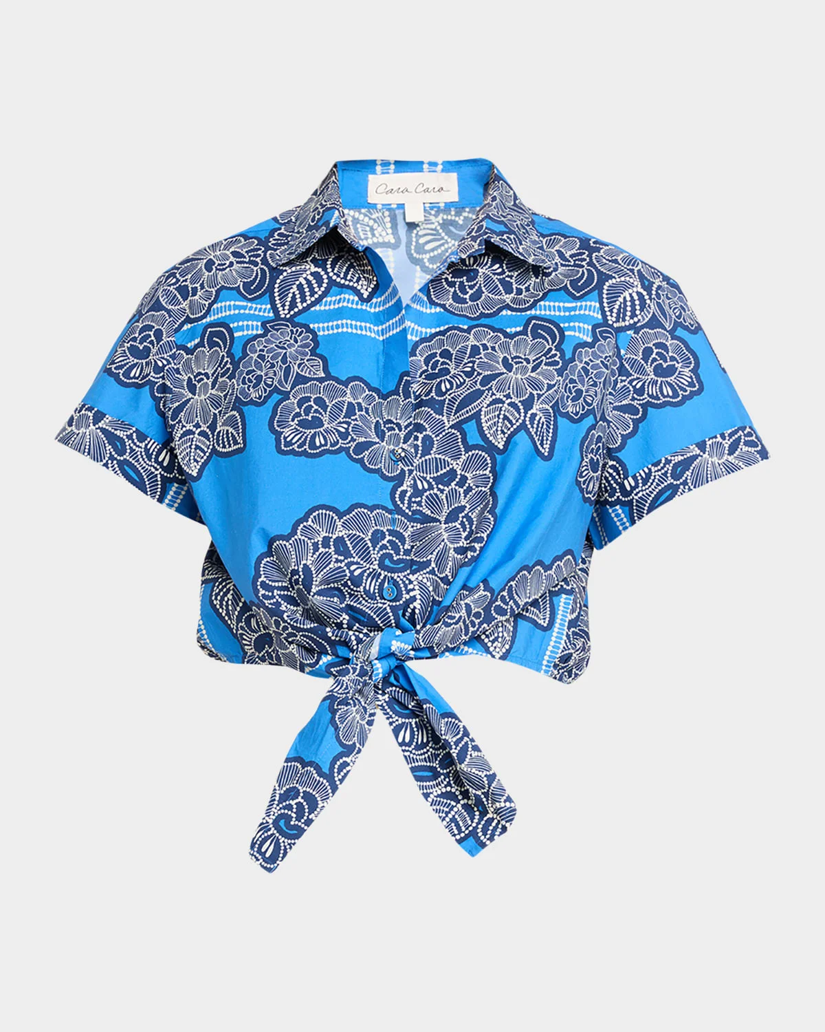 Asbury Tie-Front Cotton Button-Front Top - 1