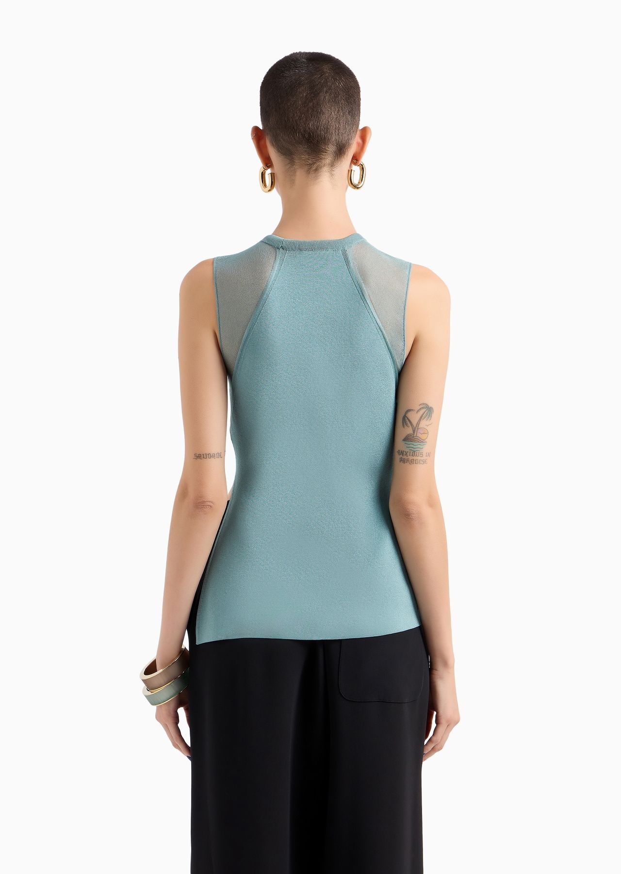 Stretch viscose-blend knit top - 3