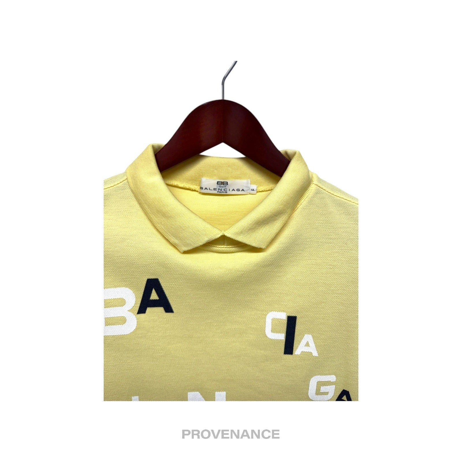 Balenciaga Letter Spellout Polo Shirt - Yellow Pique - 3