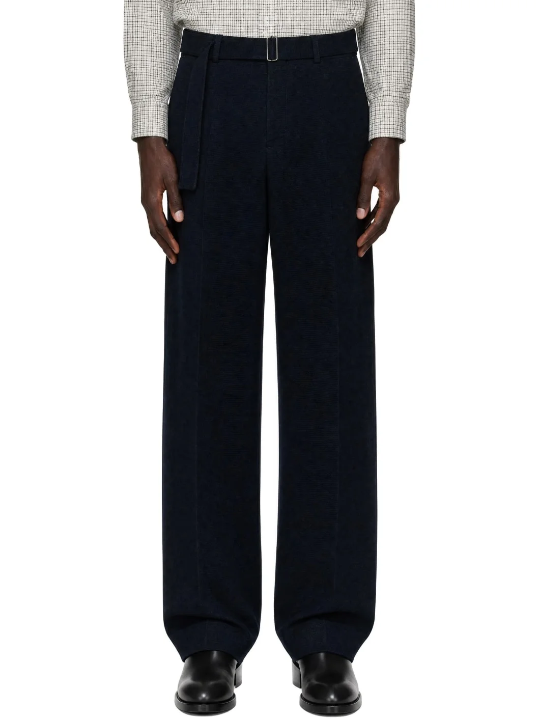 Navy Vital Belted Trousers - 1