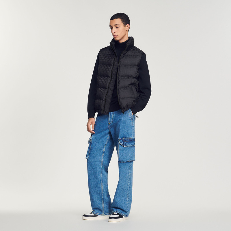 Sandro Sleeveless padded Sandro logo jacket outlook