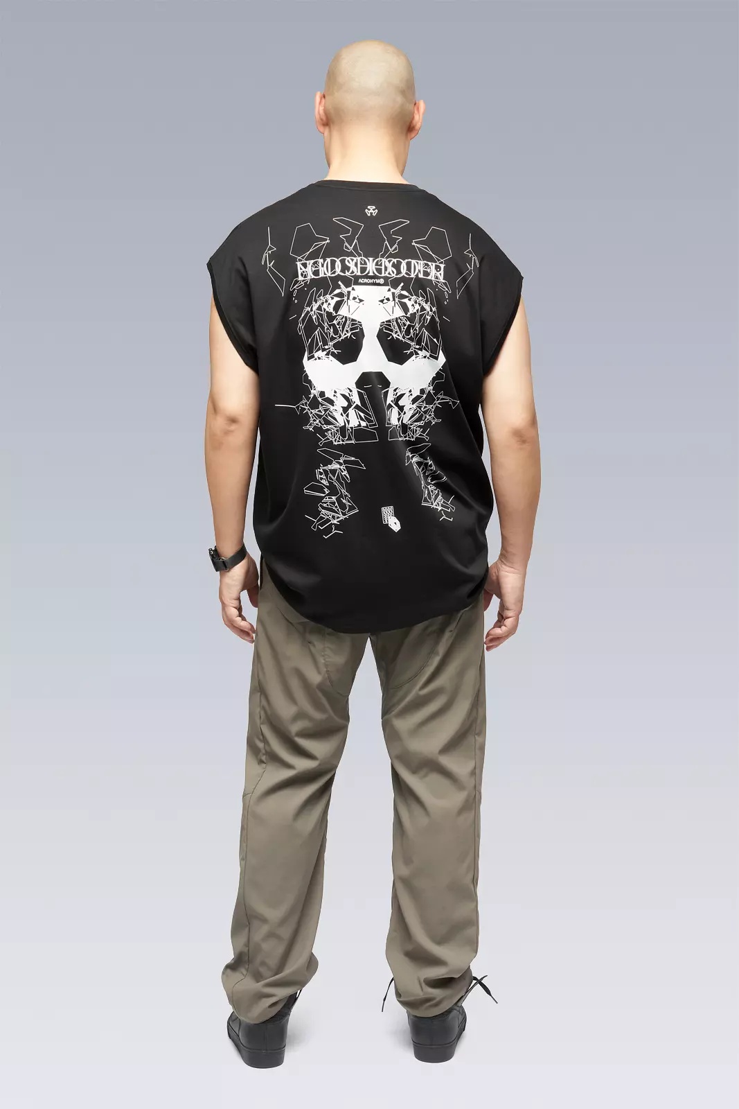 S25-PR-B 100% Cotton Mercerized Sleeveless T-shirt Black - 3