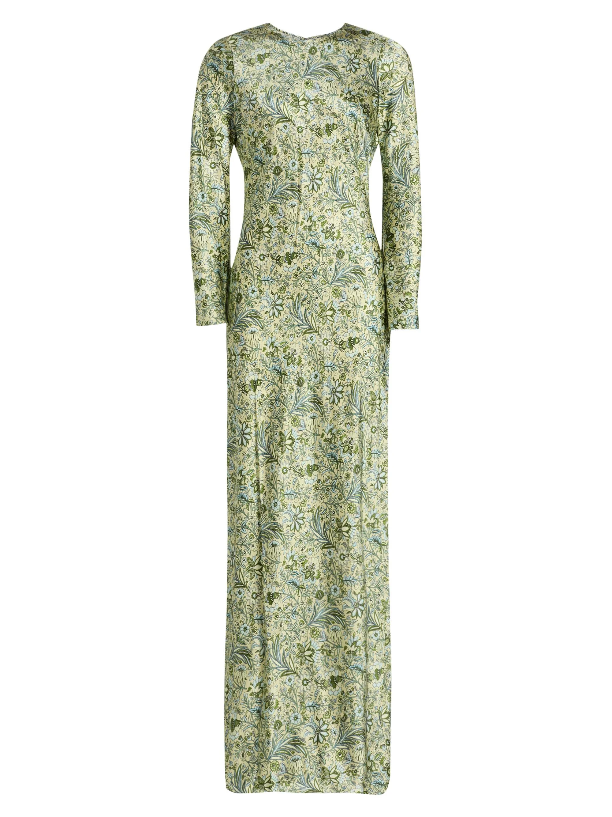 Women's Gemma Floral Silk-Blend Maxi Dress - Light Pistachio Multi - 1