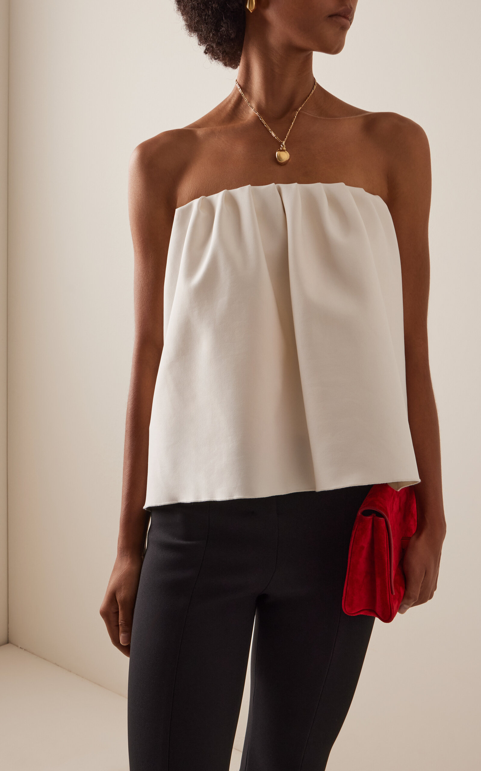 Ruched Tube Top white - 3