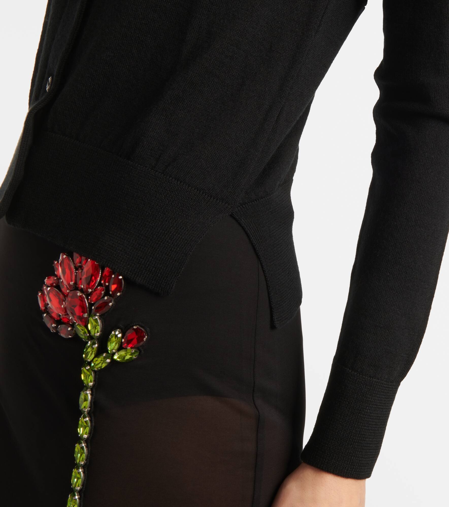 Embellished wool and silk cardigan - 5