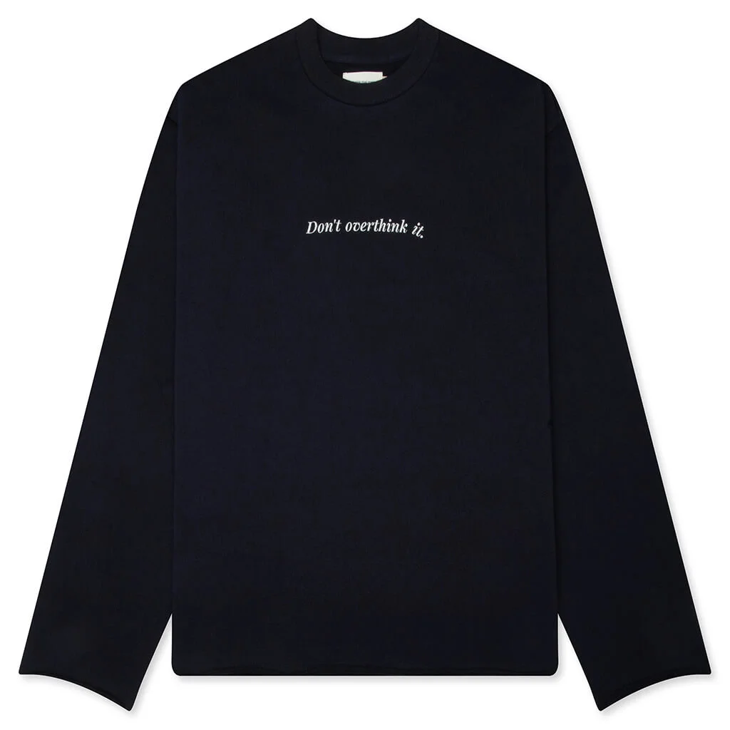 DON'T OVERTHINK IT L/S TEE - NAVY - 1