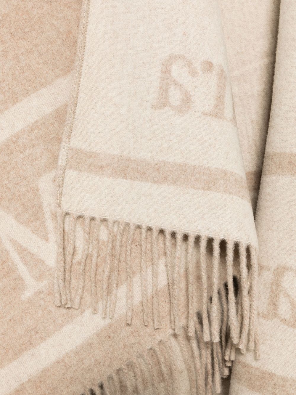 jacquard logo-decorated poncho - 2