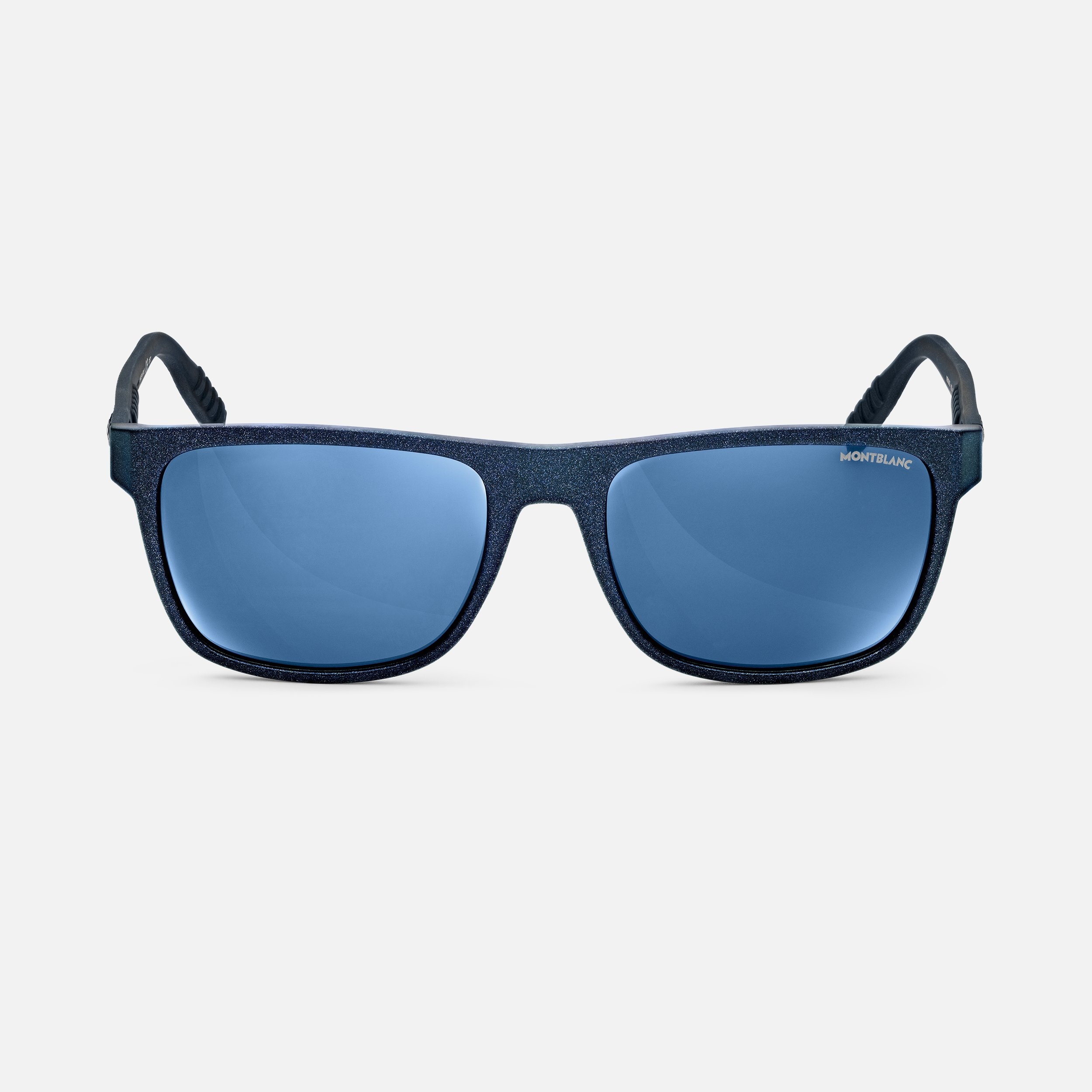 Rectangular Sunglasses with Blue-Colored Injected Frame - 1