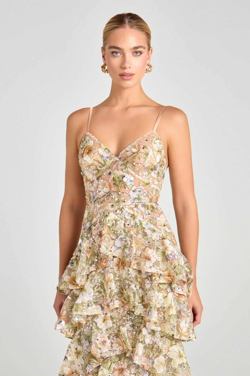 NADINE MERABI Saffron Floral Dress outlook