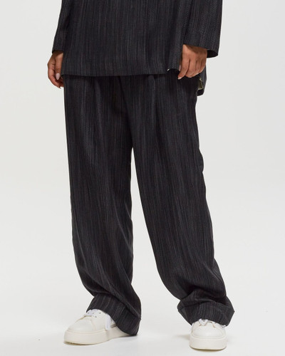 GANNI Drapey Stripe Suiting Mid Waist Pleat Pants outlook