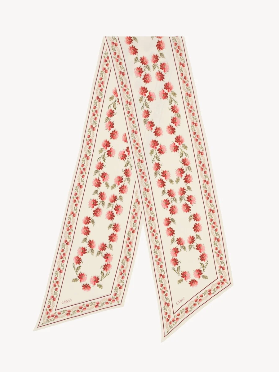 THE CHLOÉ FOLK BANDEAU SCARF IN SILK CRÊPE - 1