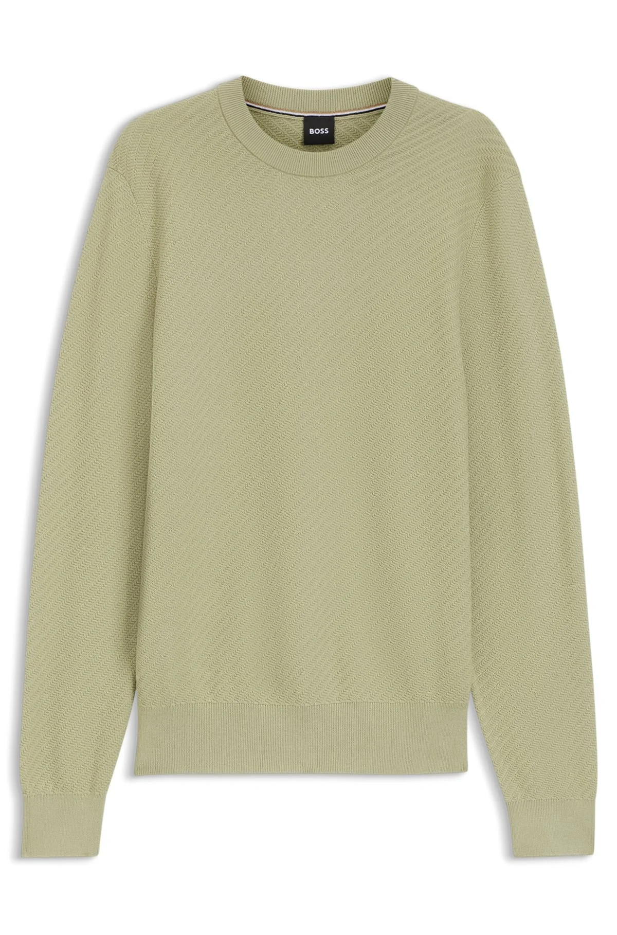 REGULAR-FIT SWEATER IN DIAGONAL-STRUCTURED COTTON - 1
