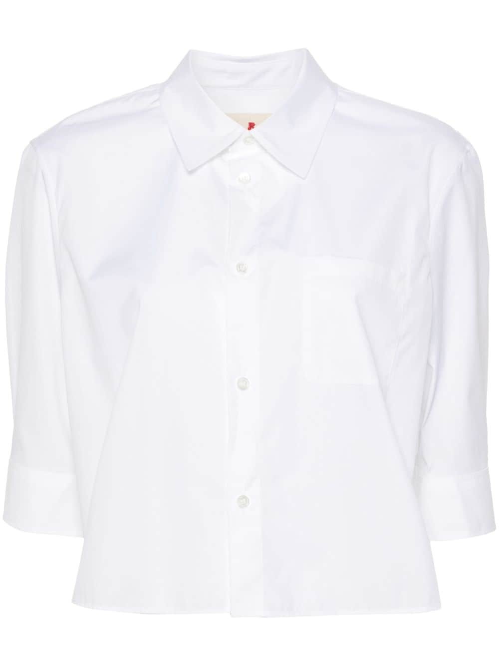 logo-embroidered poplin shirt - 1