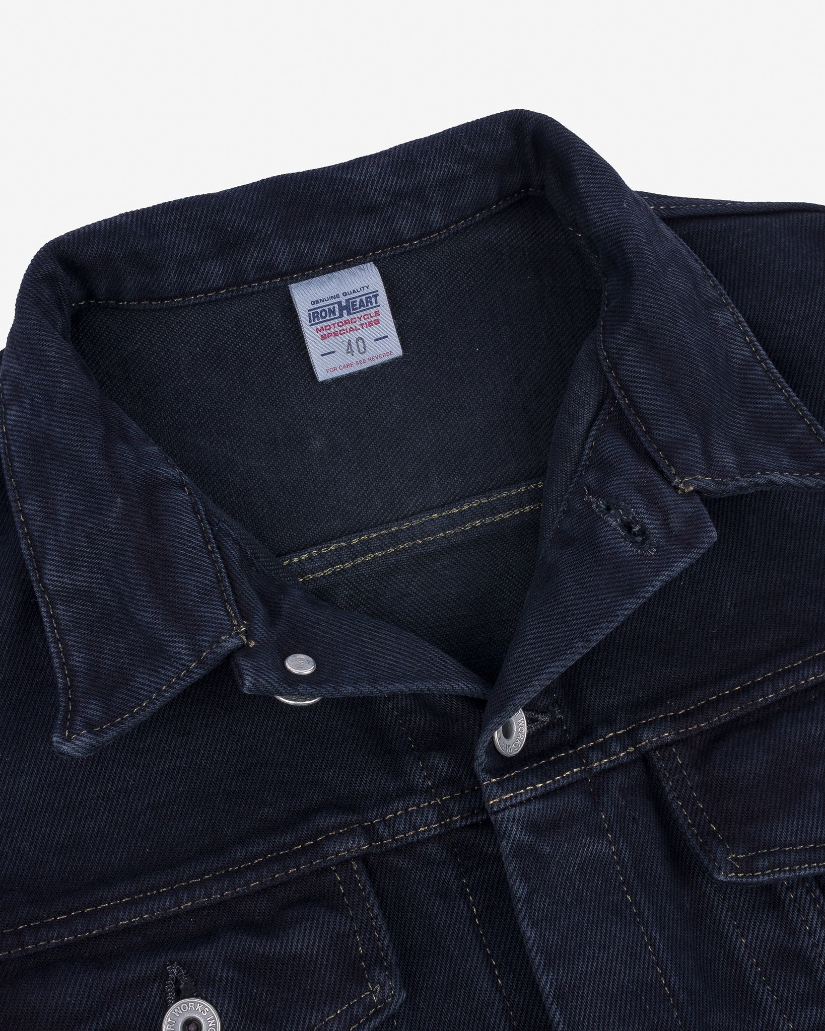 IH-526SVod 21oz Selvedge Denim Modified Type III Vest - Indigo Overdyed Black - 9